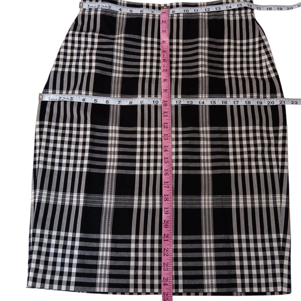 NEW ANN TAYLOR‎ Tailored White Black Plaid Skirt 10 Career Dressy Office Event - Picture 3 of 6
